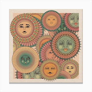 Sun Faces Canvas Print