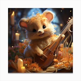 Mouse Playing A Violin Canvas Print