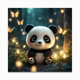 Panda Bear In The Forest Canvas Print