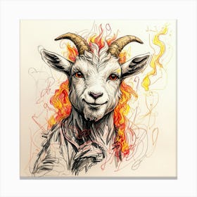 Goat On Fire 46 Canvas Print