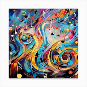 Abstract Music Notes Canvas Print