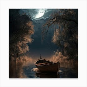 Moonlight In The Woods Canvas Print