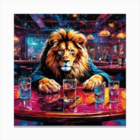 Lion At The Bar Canvas Print