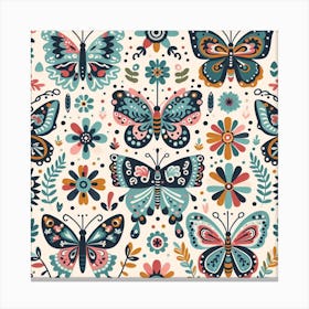 Scandinavian style,Pattern with colorful Butterfly 2 Canvas Print