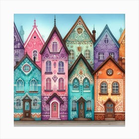 Colorful Houses Canvas Print