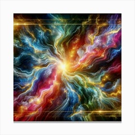 Mysterious marble light radiating fractal vortex: multicolored marble 2 Canvas Print