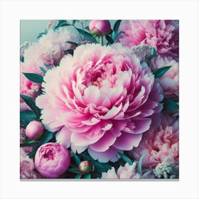 Large pink Peony flower 1 Canvas Print