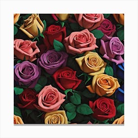 Multicolored Roses Canvas Print