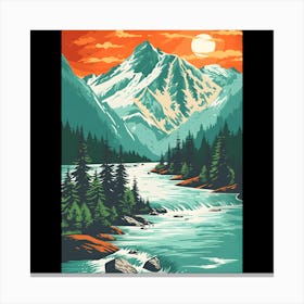 Mountain Landscape At Sunset Canvas Print