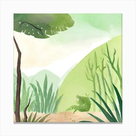 Watercolor Of A Lizard Canvas Print