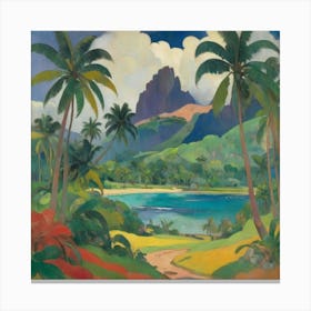 Tahitian Landscape Paul Gauguin Art Print 2 Canvas Print