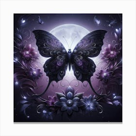 Butterfly In The Moonlight 2 Canvas Print