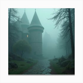 A Mysterious, Enchanted Fog Rolling Through A Forgotten Elven City 1 Canvas Print