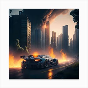 City On Fire (52) Canvas Print