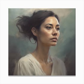 Calm Woman Portrait Art Print Canvas Print