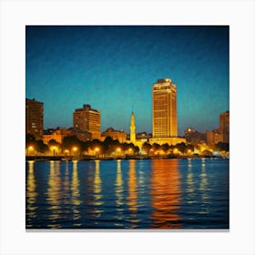 Cairo At Night Metal Print Canvas Print