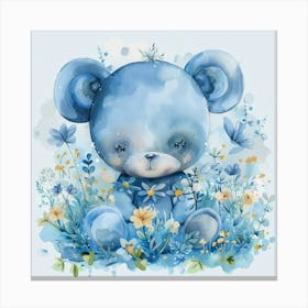 Blue Teddy Bear Canvas Print