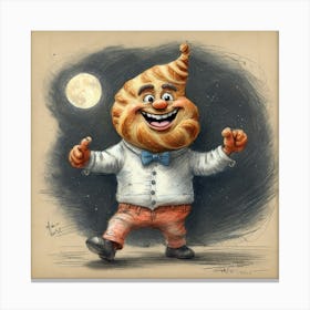 Croissant In The Moonlight Canvas Print