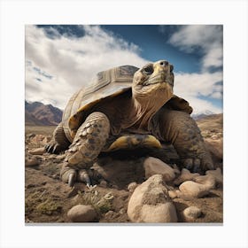 Tortoise In The Desert Canvas Print