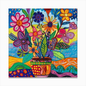 'Flowers In A Pot' 1 Canvas Print