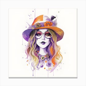 Hippie Halloween Retro Halloween Funny Halloween Gifts Canvas Print