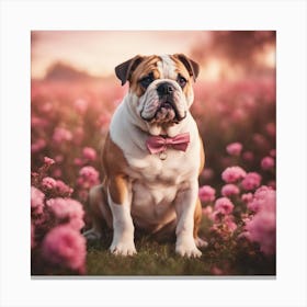 Bulldog In A Field Canvas Print