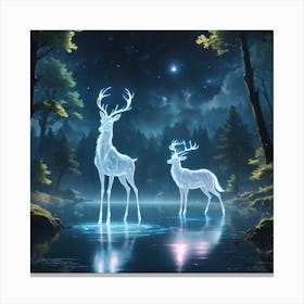 Deer In The Forest Canvas Print