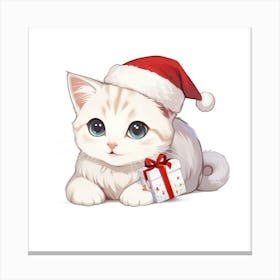 Santa Kitten Canvas Print