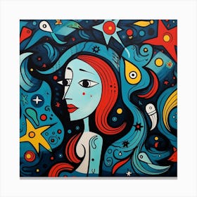 Girl In Space Canvas Print