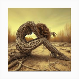 Woman In The Desert Canvas Print