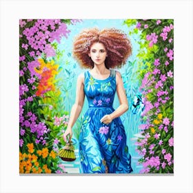 Girl In Blue Canvas Print