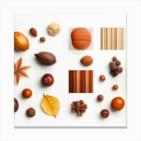 Autumn Nut Color Palette Canvas Print