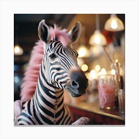 Zebra at pub Canvas Print