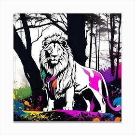 Lion In The Forest 18 Canvas Print