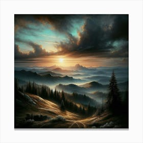 Sunset In The Mountains 156 Canvas Print