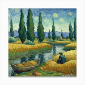 Van Gogh Painted A Wheat Field With Cypresses On The Banks Of The Nile River 2 Canvas Print