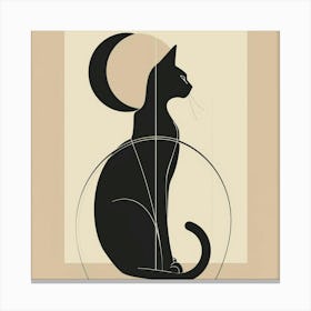 Cat And Moon Canvas Print Canvas Print