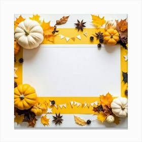 An Overhead Photograph Of A Hand Made Yellow Banner Design Celebrating The Transition Into The Fall (6) Canvas Print