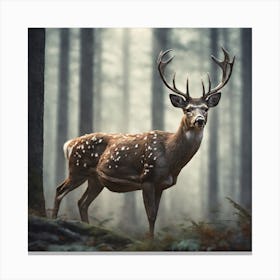 Deer In The Forest 190 Canvas Print