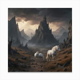 Unicorns In The Mountains 1 Canvas Print