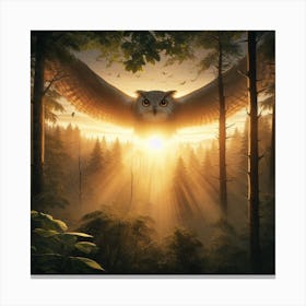 Owl In The Forest Canvas Print