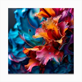 Watercolor Abstract Thick Oil Brush Stroks Vibrant Colours Canvas Print