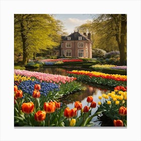Tulips In The Garden 13 Canvas Print