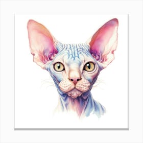 Sphynx Bambino Cat Portrait 1 Canvas Print