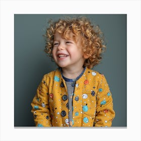 Little Boy In Yellow Jacket Canvas Print