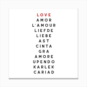 Love Language Square Canvas Print