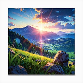 Sunset In The Mountains 15 Canvas Print