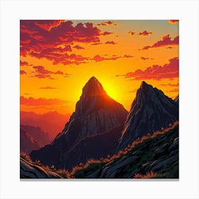 Sunset In The Mountains 9 Canvas Print