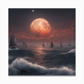 Sailboats In The Sea Canvas Print