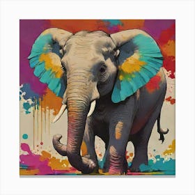 Elephant In Color Canvas Print